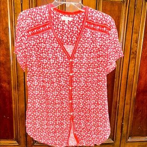 Max Studio floral print blouse.  Size Large